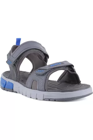 Sparx Men Dark Grey & Royal Blue Solid Sports Sandals