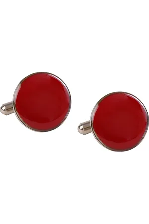 Tossido Men Maroon & Gold-Toned Cufflink
