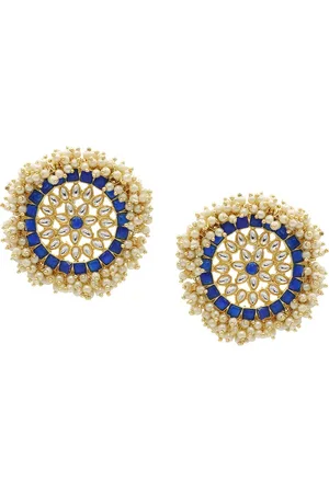 Asmitta Jewellery Gold toned Oversized Studs