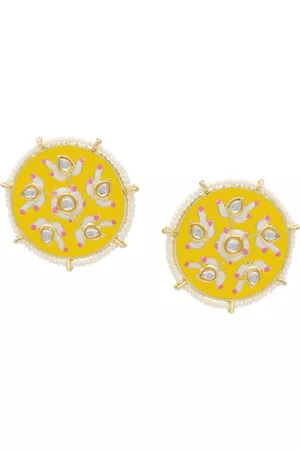 Asmitta Jewellery Gold Plated Yellow Contemporary Studs Earrings
