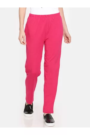 Dollar Missy Women Pink Solid Classic Straight Fit Cigarette Trousers