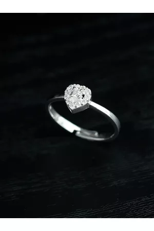Priyaasi Silver-Plated White 92.5 Sterling Silver AD-Studded Finger Ring