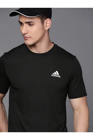 adidas Men Black D4M Brand Logo Printed T-shirt