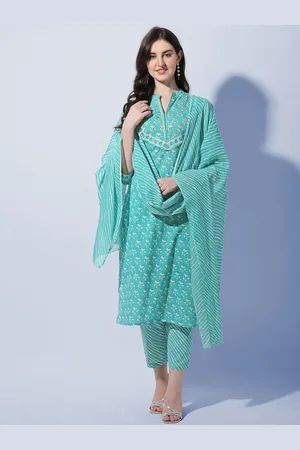 Mirchi Fashion Women Plus Size White Pure Cotton Kurta with Trousers & With Dupatta