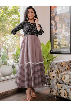 Indi INSIDE Ethnic Motifs Printed Block Print Fit & Flare Ethnic Dress