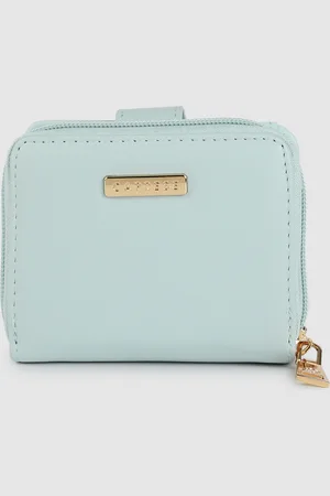 Caprese Women Blue Solid Two Fold Wallet