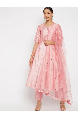 PANIT Women Rose Gold Kurta with Trousers & With Dupatta