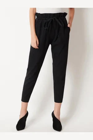 Miss Chase Women Lightweight Regular Fit Solid Cigarette Trousers