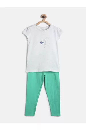 MINI KLUB Girls Multicoloured Printed Top with Trousers