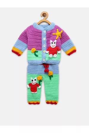 CHUTPUT Unisex Kids Multicoloured Self Design Clothing Set