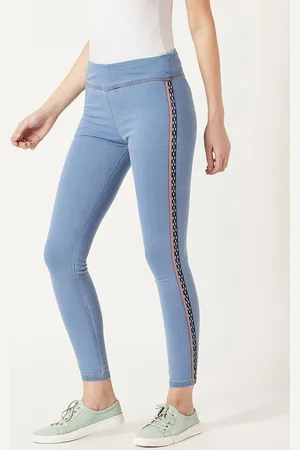 Miss Chase Women Blue Solid Skinny-Fit Jeggings