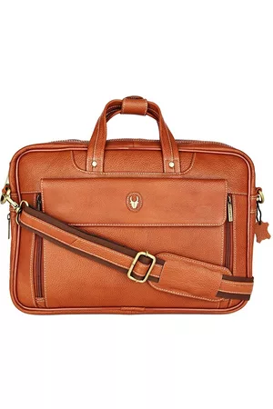WildHorn Men Tan Brown Leather 15" Laptop Bag