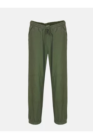 Blue Giraffe Boys Olive Green Solid Joggers