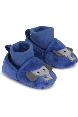 Mothercare Infant Boys Blue Elephant Patch Socktop Booties