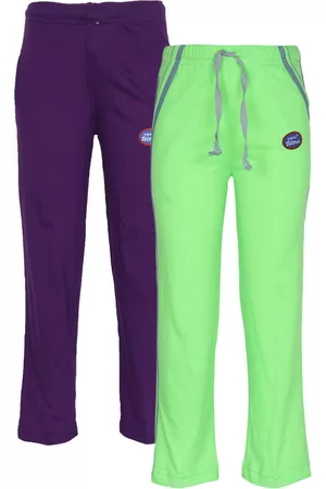 VIMAL JONNEY Unisex Kids Multicolor Cotton Blended Trackpant Pack of 2