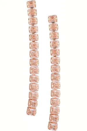 Efulgenz Rose Gold Plated Contemporary Drop Earrings