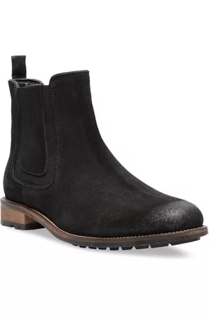 Teakwood Leathers Men Black Solid Genuine Leather High-Top Flat Boots