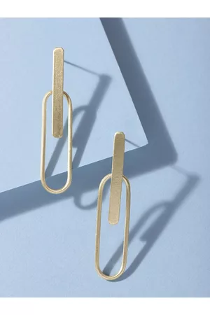 DEEBACO Gold-Toned Contemporary Drop Earrings