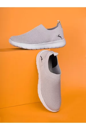 Marc Loire Women Grey Textured Lightweight Slip-On Sneakers