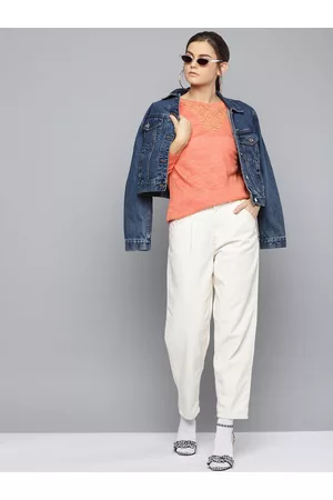 marie claire Women Coral Orange Solid Sweater