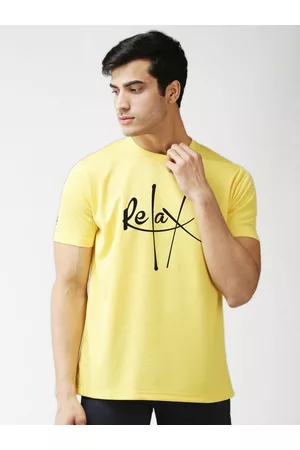 EPPE Men Yellow Typography Printed T-shirt