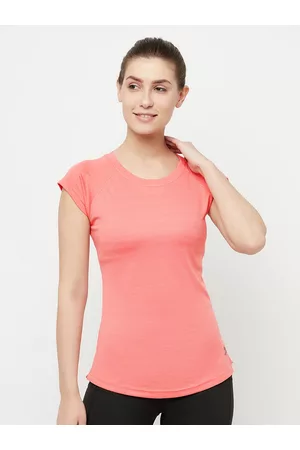 Lotto Women Pink Solid Outdoor Sports T-shirt