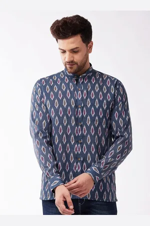 Vastramay Men Grey Premium Printed Casual Shirt