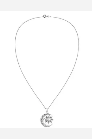 EL REGALO Woman Silver-Toned Moon-Star Necklace