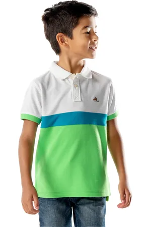 Cherry Crumble Boys Multicolor Colourblocked Greek Polo T-shirt