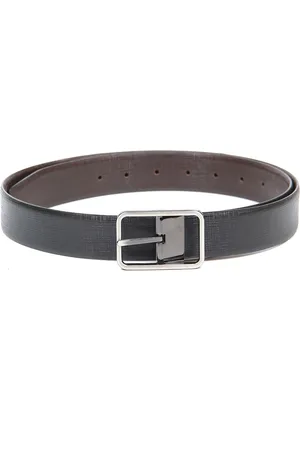 thickskin Men Black Textured Leather Formal Belt