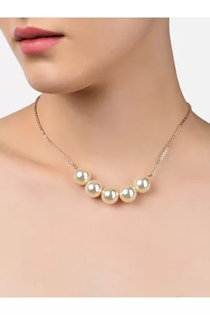 Zaveri Pearls Woman Gold-Toned & White Gold-Plated Necklace