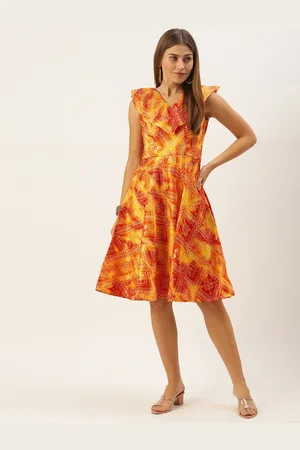Ethnovog Multicoloured Layered A-Line Dress