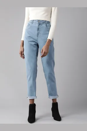 Roadster The Lifestyle Co Women Blue Straight Fit High-Rise Stretchable Jeans