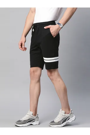 HARVARD Men Black Mid-Rise Pure Cotton Regular Shorts