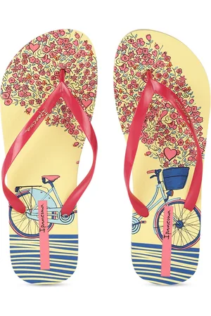 Ipanema Women Yellow & Pink Printed Thong Flip-Flops