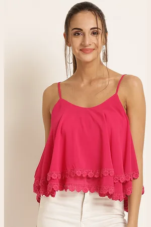 Harpa Women Pink Solid A-Line Top