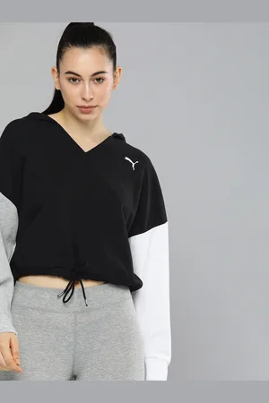 PUMA Women Black Modern Sports dryCELL Relaxed Fit Hooded Sweatshirt