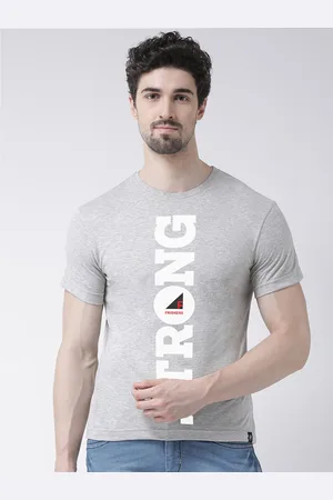 Friskers Men Grey Typography Printed T-shirt