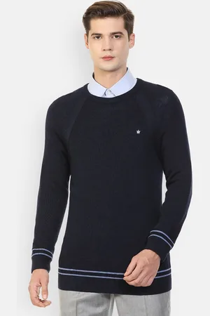 Louis Philippe Men Navy Blue Pullover