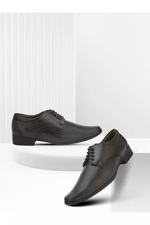 Provogue Men Brown Solid Slip On Synthetic Derby Lace Shoes