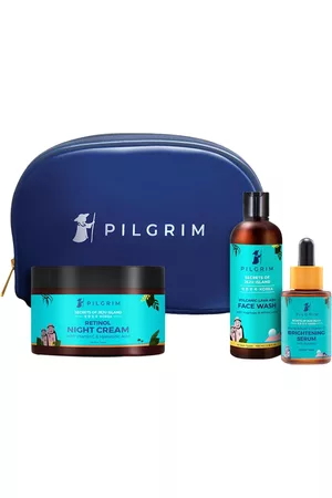 Pilgrim Women Sets - Set of Face Wash 100ml + Face Serum 30ml + Night Cream 50g with Vanity Bag