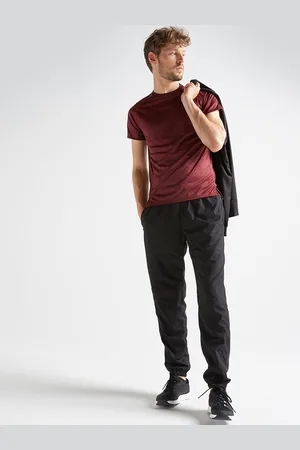 DECATHLON Men Black Fitness Training Dry-Fit Trackpant With Zip Pocket