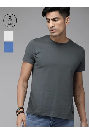 Roadster Men White Black Striped Round Neck Pure Cotton T-shirt