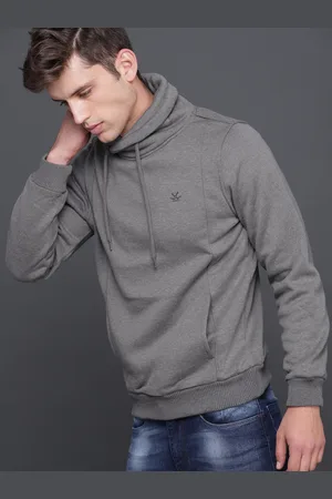 WROGN Men Grey Solid Sweatshirt