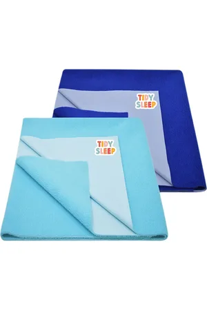 TIDY SLEEP Kids Set Of 2 Blue Water Proof Mattress Protector