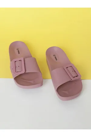 Max Collection Women Pink Solid Flip Flops Sliders