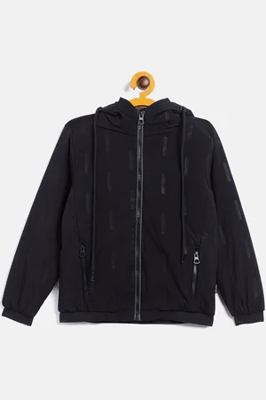 Crimsoune Club Boy Black Solid Bomber Jacket