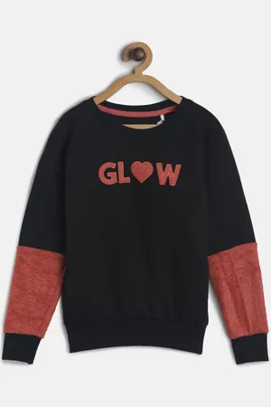 TALES & STORIES Girls Black Printed Sweatshirt