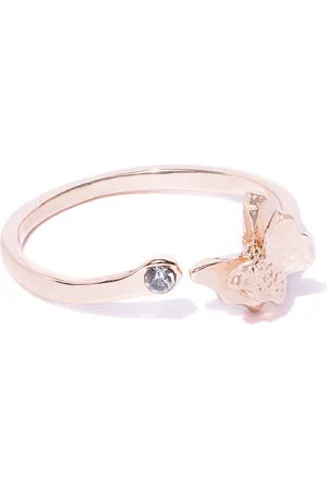 YouBella Women Rose Gold-Plated Stone-Studded Adjustable Finger Ring