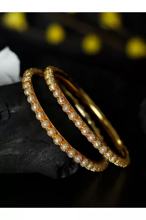 Priyaasi Gold-Plated Pearls Studded Set of 2 Bangles